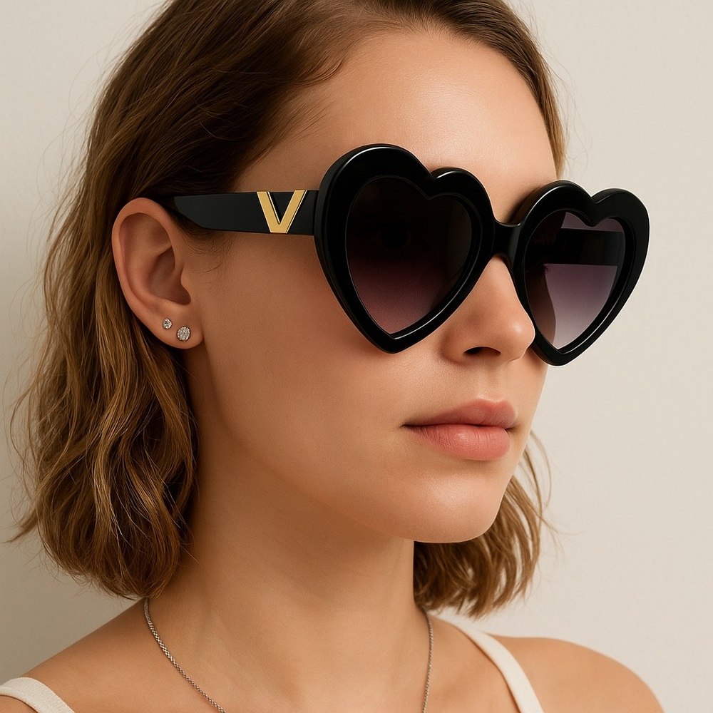 Heart-Shaped Black‎ Sunglasses